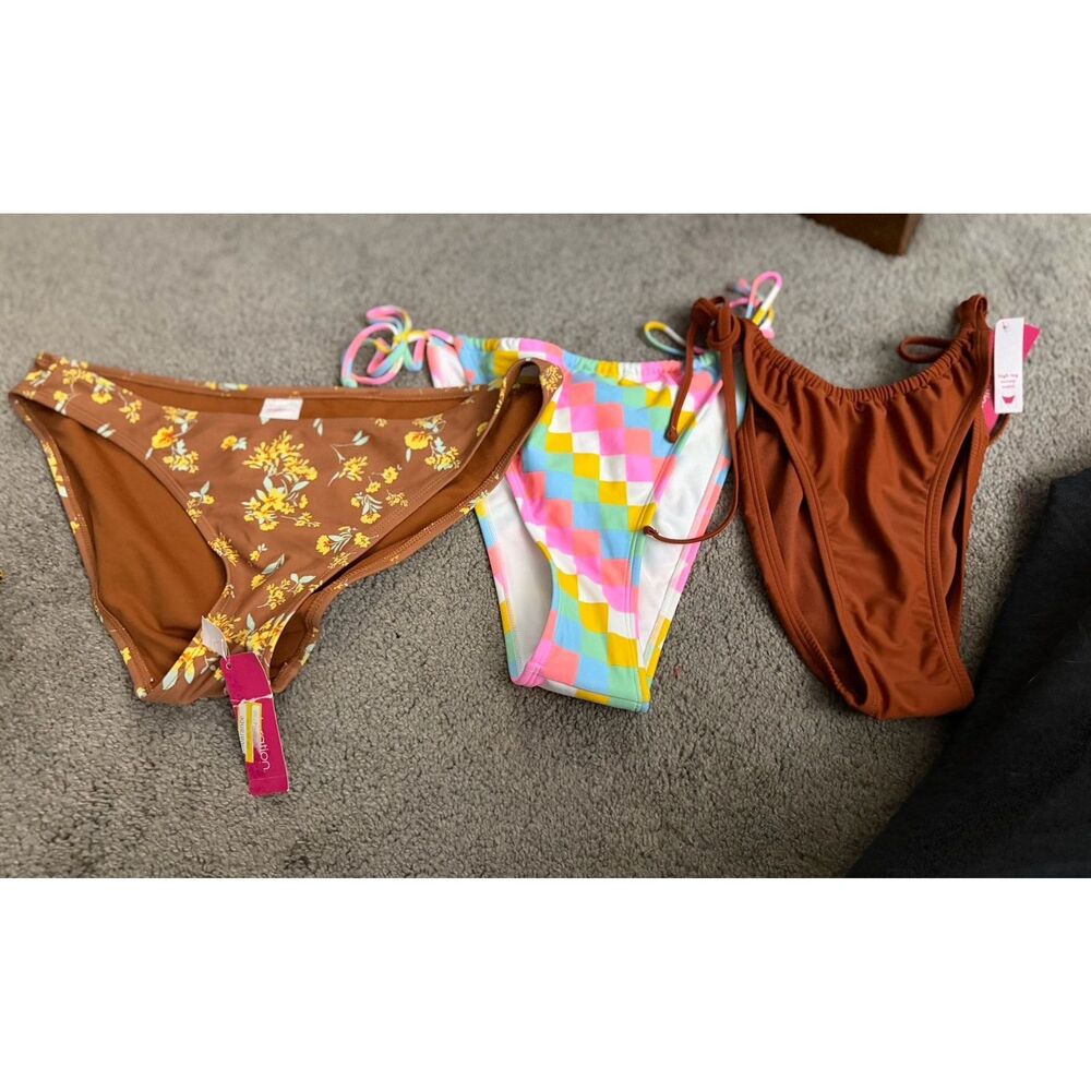Xhilaration Lot of 3 Bikini Swimsuit Bottoms NEW Size XL